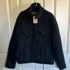 Levi's Black Fleece Jacket for Men